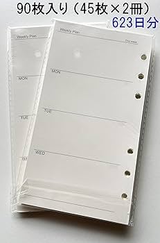 A6リフィル♡ グレーリボン weekly saving♡ 1750円 Amazon.co.jp: WBway 手帳リフィル バイブルサイズ 週間